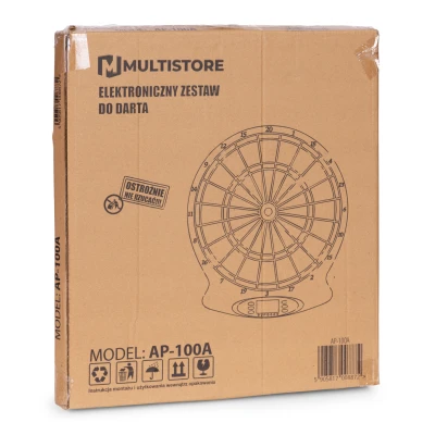 MultiStore AP-100A Elektronický terč na šipky LCD, 38 cm,18 her, 6 šipek