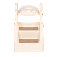 ECOTOYS HA-P33 Detské WC sedadlo so schodíkmi a madlami, béžové
