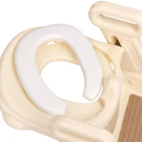 ECOTOYS HA-P33 Detské WC sedadlo so schodíkmi a madlami, béžové
