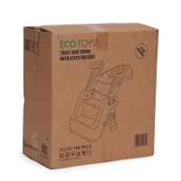 ECOTOYS HA-P33 Detské WC sedadlo so schodíkmi a madlami, béžové