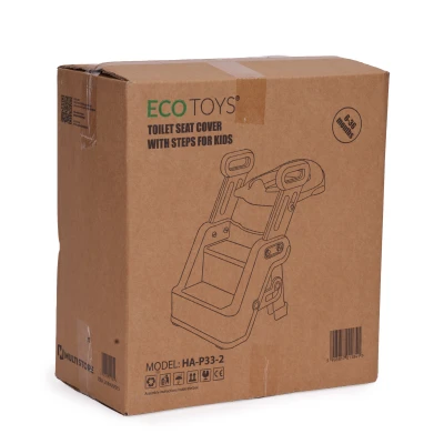 ECOTOYS HA-P33 Detské WC sedadlo so schodíkmi a madlami, béžové