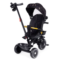 ECOTOYS WQL-186 Dětská tříkolka kočárek s otočným sedátkem 360°, 2 v 1, černá