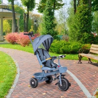 ECOTOYS WQL-066 Dětská tříkolka, kočárek s otočným sedátkem 360°, 2 v 1, modrá