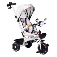 ECOTOYS WQL-186 Dětská tříkolka, kočárek s otočným sedátkem 360°, bílá