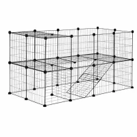 Petsi NAI-C1 Ohrada pre zvieratá, modulárna, 35 panelov, čierna