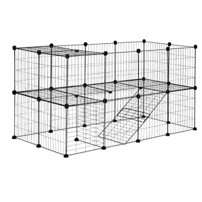 Petsi NAI-C1 Ohrada pre zvieratá, modulárna, 35 panelov, čierna