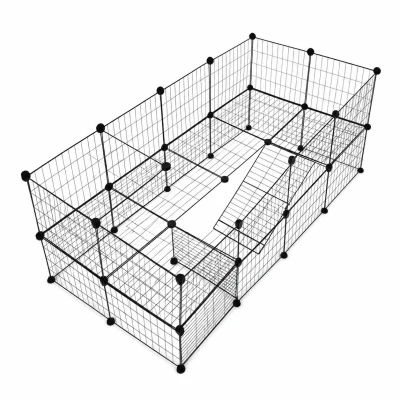 Petsi NAI-C1 Ohrada pre zvieratá, modulárna, 35 panelov, čierna