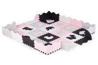 ECOTOYS ECOEVA013 Kontrastní pěnové puzzle 151 x 151 cm, 36 dílů, růžové