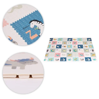 ECOTOYS ECOEVA022 Pěnová hrací podložka, oboustranná 200 x 150 cm, abeceda