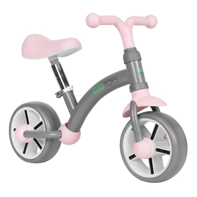 ECOTOYS LC-V1252 Detská odrážadlo s kolesami z EVA, nastaviteľné sedadlo, ružovo-šedé