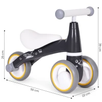 ECOTOYS LB1603 Detské balančné odrážadlo s kolesami z EVA, čierno-šedé