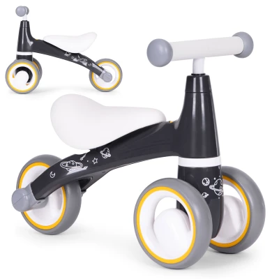 ECOTOYS LB1603 Detské balančné odrážadlo s kolesami z EVA, čierno-šedé