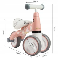 ECOTOYS LB1603 Detské balančné odrážadlo s kolesami z EVA, ružové