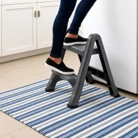 RealG RC-K-2540 Skládací 2stupňové schůdky s protiskluzovými nášlapy, šedé