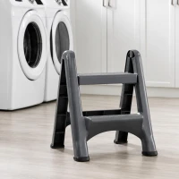 RealG RC-K-2540 Skládací 2stupňové schůdky s protiskluzovými nášlapy, šedé