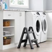 RealG RC-K-2540 Skládací 2stupňové schůdky s protiskluzovými nášlapy, šedé