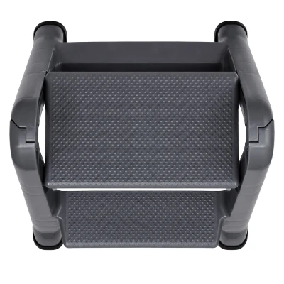RealG RC-K-2540 Skládací 2stupňové schůdky s protiskluzovými nášlapy, šedé