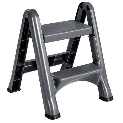 RealG RC-K-2540 Skládací 2stupňové schůdky s protiskluzovými nášlapy, šedé