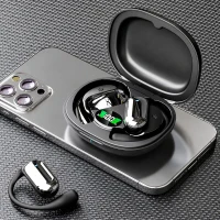RealG RC-K-2614 Bezdrátová Bluetooth sluchátka TWS s AI funkcemi, LED displejem, černá