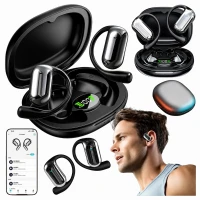 RealG RC-K-2614 Bezdrátová Bluetooth sluchátka TWS s AI funkcemi, LED displejem, černá