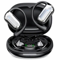 RealG RC-K-2614 Bezdrátová Bluetooth sluchátka TWS s AI funkcemi, LED displejem, černá