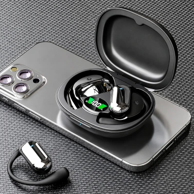 RealG RC-K-2614 Bezdrátová Bluetooth sluchátka TWS s AI funkcemi, LED displejem, černá