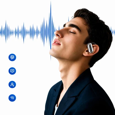 RealG RC-K-2614 Bezdrátová Bluetooth sluchátka TWS s AI funkcemi, LED displejem, černá