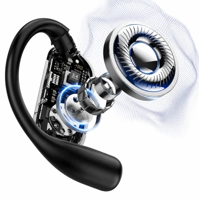 RealG RC-K-2614 Bezdrátová Bluetooth sluchátka TWS s AI funkcemi, LED displejem, černá