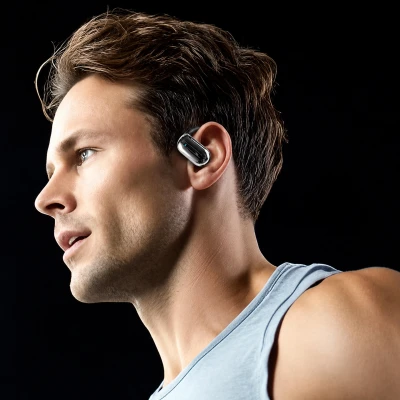 RealG RC-K-2614 Bezdrátová Bluetooth sluchátka TWS s AI funkcemi, LED displejem, černá