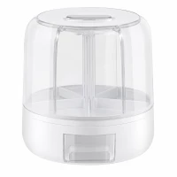 RealG RC-K-2031 Otočný zásobník na sypké potraviny 360°, 6 přihrádek, bílý