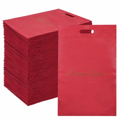 RealG RC087 Plastové obálky s uchom na kuriérske zásielky, 500 × 600 mm, 50 ks, červené