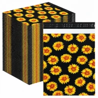 RealG RC126 Kurýrní plastové obálky 255 x 370 mm, 50 ks, slunečnice, černé