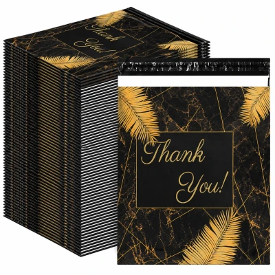RealG RC129 Kurýrní plastové obálky 255 x 370 mm, 50 ks, Thank You, černé
