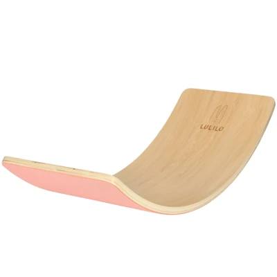 KIK KX5417 Balanční houpací deska pro děti Wave Board, dřevo, růžová