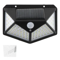 KIK KX5087 Solární venkovní osvětlení s čidlem pohybu a soumraku, 100 LED