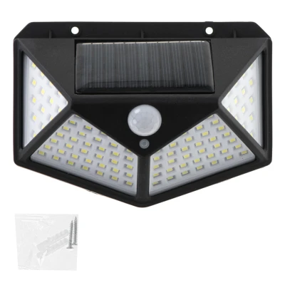 KIK KX5087 Solárne vonkajšie osvetlenie so senzorom pohybu a súmraku, 100 LED