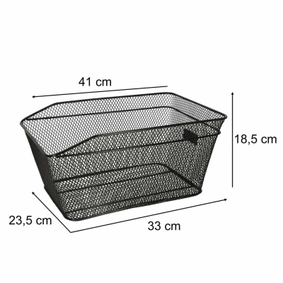 KIK KX3948 Kovový košík na zadný nosič 33 x 18,5 x 23,5 cm, čierny