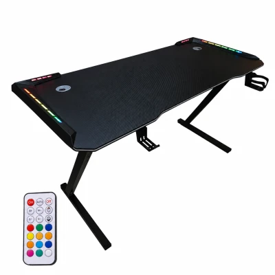KIK KX2639 Herní stůl s LED RGB podsvícením 120 x 60 cm, dálkové ovládání, černý