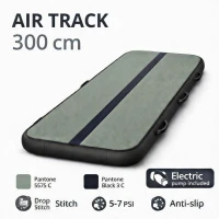 KIK KX2784_1 Gymnastická podložka Air Track 300 x 100 x 10 cm, khaki