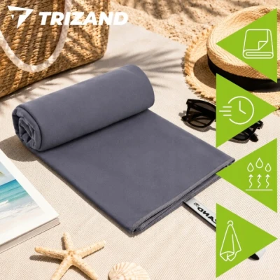 Trizand 27460 Rýchloschnúci uterák 180 x 100 cm, sivý
