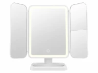 Verk 27482 Kosmetické LED zrcátko skládací USB, 3 barvy, 2000 mAh, bílé