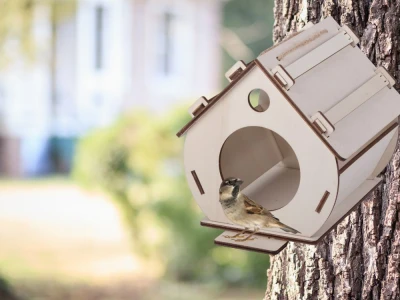 Verk 27552 Dřevěná ptačí budka DIY - kreativní sada k sestavení a vybarvení