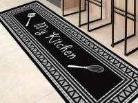 Verk 27604 Dekoratívne kuchynské koberce, protisklzové, 2 ks, čierne