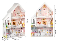 ECOTOYS 4127 Drevený domček pre bábiky XXL, Pudrová rezidencia