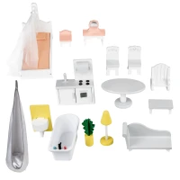 ECOTOYS 4127 Drevený domček pre bábiky XXL, Pudrová rezidencia