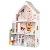 ECOTOYS 4127 Drevený domček pre bábiky XXL, Pudrová rezidencia