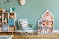 ECOTOYS 4127 Drevený domček pre bábiky XXL, Pudrová rezidencia