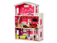 ECOTOYS 4118 Dřevěný domeček pro panenky s výtahem Malibu Rezidence