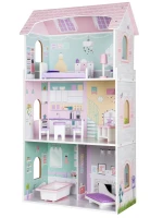 ECOTOYS 4121 Dřevěný domeček pro panenky, Jahodová rezidence