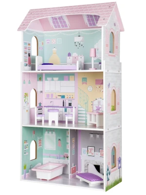 ECOTOYS 4121 Dřevěný domeček pro panenky, Jahodová rezidence